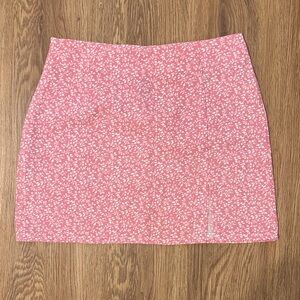 SHEIN Pink and White Floral Mini Skirt